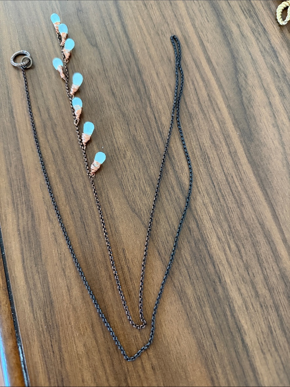 Delicate Moonstone Quartz Handmade Teardrop Pendant Necklace -Jewelry